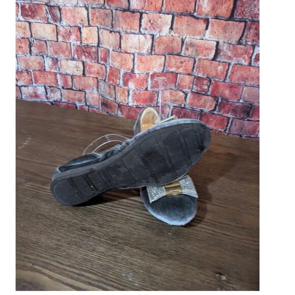 Cole Haan Tali Gray Velvet Glitter Bow Ballet Flats Size 8 - Picture 6 of 7
